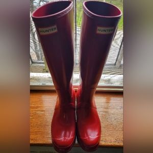 Fire engine Red Hunter boots